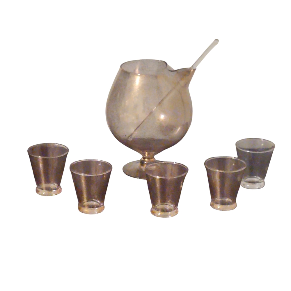 Elegant Silver Glass Pitcher Set